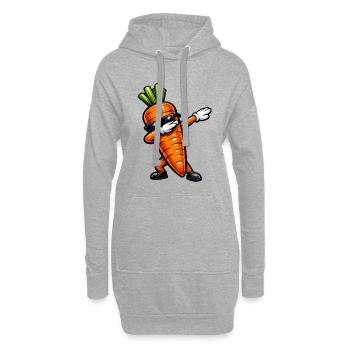 Dabbing Karotte / Möhre - Hoodie-Kleid - Grau meliert - Vorne