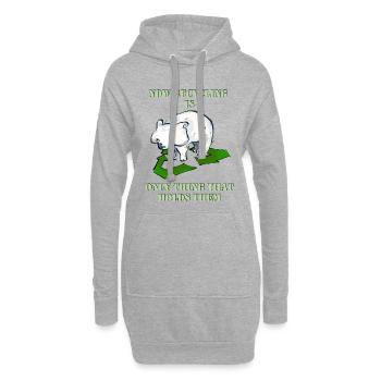 Signe écologique de l’ours polaire - Sweat-shirt à capuche long Femme - gris chiné - Devant