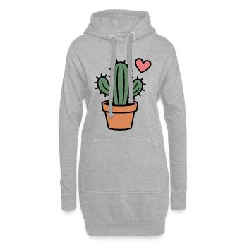 Cactus - Sweat-shirt à capuche long Femme - gris chiné - Devant