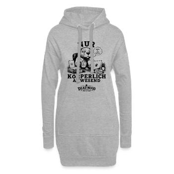Der Körper ist da. Der Rest hat längst Feierabend. - Hoodie-Kleid - Grau meliert - Vorne