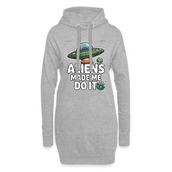 Aliens Made Me Do It UFO  - Hoodie Dress - heather grey - Front