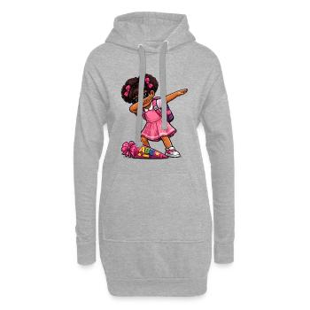 Dabbing ABC-Schützin Afro - Hoodie-Kleid - Grau meliert - Vorne