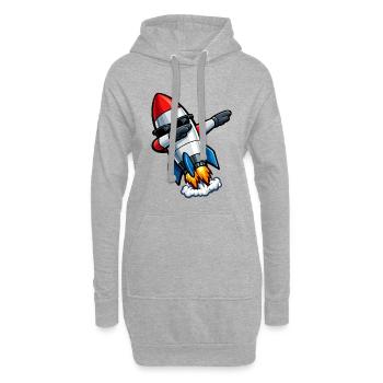 Dabbing Rakete - Hoodie-Kleid - Grau meliert - Vorne