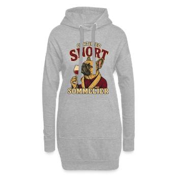 Zertifizierter Snort-Sommelier Französischer Bulldogge - Hoodie-Kleid - Grau meliert - Vorne