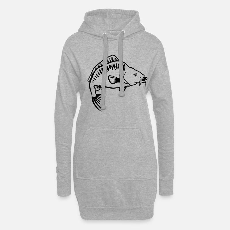 Karpfen - Hoodie-Kleid - Grau meliert