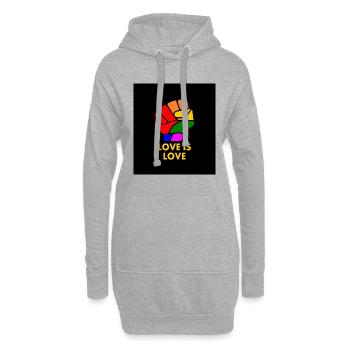 Love is love - Hoodie-Kleid - Grau meliert - Vorne