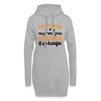 Un patron ne prend pas de poids, il se bonifie - Sweat-shirt à capuche long Femme - gris chiné - Devant
