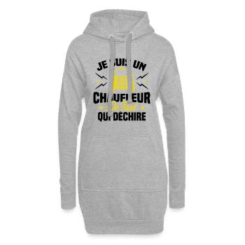 Je Suis Un Chauffeur De Taxi Qui Déchire - Sweat-shirt à capuche long Femme - gris chiné - Devant