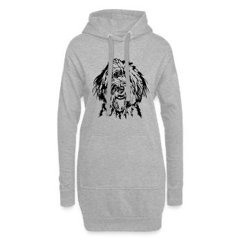 Bobtail Portrait Hunde Hund Sheepdog Wilsigns - Hoodie-Kleid - Grau meliert - Vorne