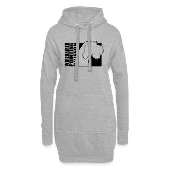 Pointage à poil dur Griffon profil chiens chien de chasse - Sweat-shirt à capuche long Femme - gris chiné - Devant