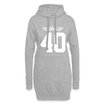 40 Couronne de numéros - Sweat-shirt à capuche long Femme - gris chiné - Devant