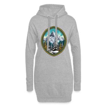 Berge Wald Gipfel Ski - Hoodie-Kleid - Grau meliert - Vorne
