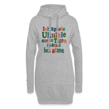 Je ne joue du ukulélé que les jours où je respire - Sweat-shirt à capuche long Femme - gris chiné - Devant
