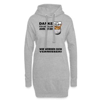 Danke Jobwechsel wir werden dich vermissen Rentner - Hoodie-Kleid - Grau meliert - Vorne