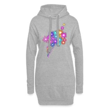 Fireworks festival - Hoodie Dress - heather grey - Front