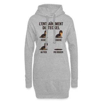 Teckel Éducation Chien Entraînement Chien Teckel - Sweat-shirt à capuche long Femme - gris chiné - Devant