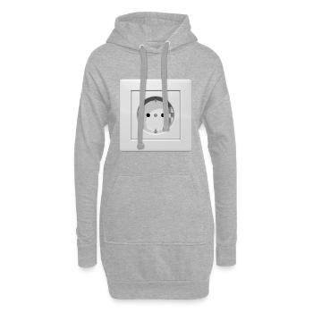Prise blanche - Sweat-shirt à capuche long Femme - gris chiné - Devant
