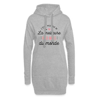 C'est moi qui ai la meilleure mamie du monde - Sweat-shirt à capuche long Femme - gris chiné - Devant