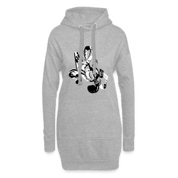 Notes de clé - Sweat-shirt à capuche long Femme - gris chiné - Devant