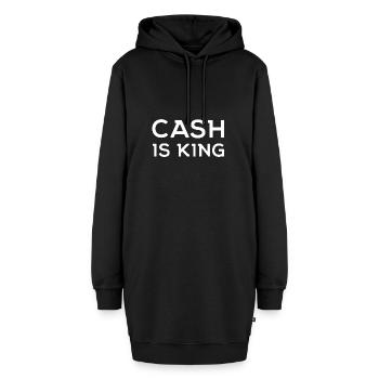 L'argent est roi L'argent drôle dit roi cadeau - Sweat-shirt à capuche long Femme - noir - Devant
