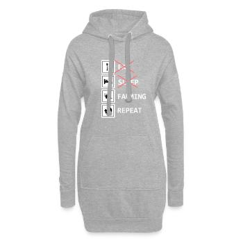 Eat Sleep Farming répétition idée cadeau - Sweat-shirt à capuche long Femme - gris chiné - Devant