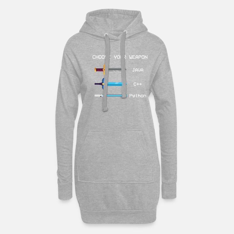 choose your weapon Programmiersprachen Informatik - Hoodie-Kleid - Grau meliert