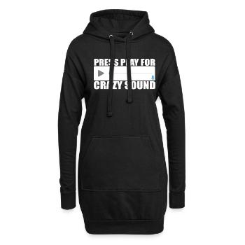Messages vocaux fichiers audio appuyez sur lecture pour - Sweat-shirt à capuche long Femme - noir - Devant