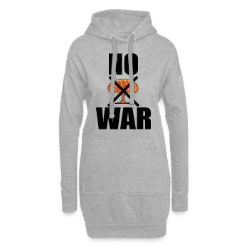 Frieden Kein Krieg No War - Hoodie-Kleid - Grau meliert - Vorne