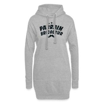 Parrain Bricoleur - Idée Cadeau Parrain Bricoleur - Sweat-shirt à capuche long Femme - gris chiné - Devant