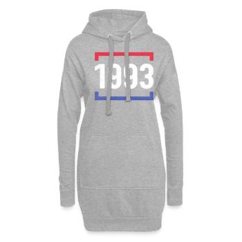 Né En 1993 Anniversaire Hommes - Sweat-shirt à capuche long Femme - gris chiné - Devant