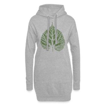 Feuille de tilleul / Feuille de tilleul - Sweat-shirt à capuche long Femme - gris chiné - Devant