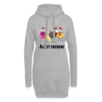 Tous mes poulets - Sweat-shirt à capuche long Femme - gris chiné - Devant