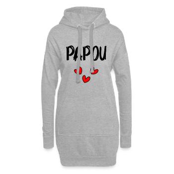 PAPUA. Papa. VATERTAG. HAPPY DADDY'S DAY - Hoodie-Kleid - Grau meliert - Vorne
