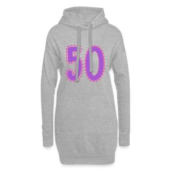 50. 50 ANS. 50e ANNIVERSAIRE. ANNIVERSAIRE 50 ANS. - Sweat-shirt à capuche long Femme - gris chiné - Devant