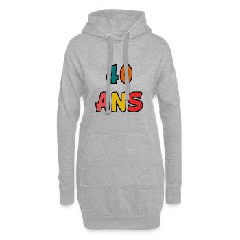 40 ANS. 40e ANNIVERSAIRE. ANNIVERSAIRE 40 ANS. 40 - Sweat-shirt à capuche long Femme - gris chiné - Devant