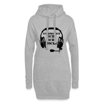 Ich Zocke - Hoodie-Kleid - Grau meliert - Vorne