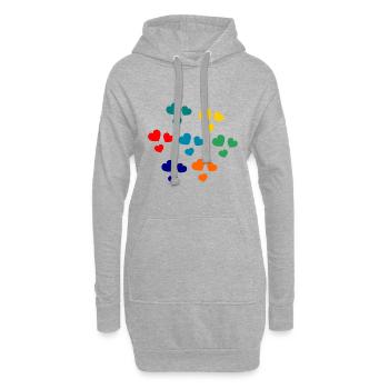 HERZ. HERZ. HEILIGER VALENTINSTAG. LIEBE. LIEBE. HERZ - Hoodie-Kleid - Grau meliert - Vorne