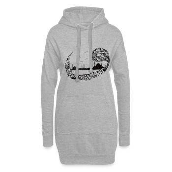 Stil arabische Kalligraphie | arabische Kalligraph - Hoodie-Kleid - Grau meliert - Vorne