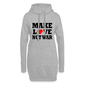 Make love not war - Hoodie-Kleid - Grau meliert - Vorne