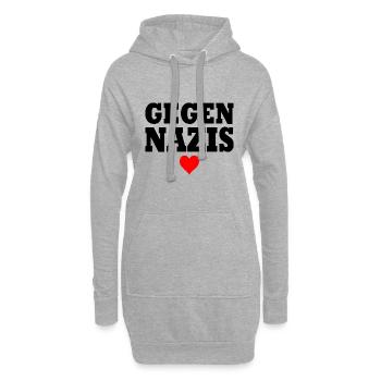 Gegen nazis - Hoodie-Kleid - Grau meliert - Vorne