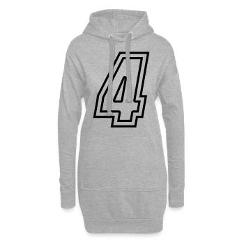 4 Numéro de numéro - Sweat-shirt à capuche long Femme - gris chiné - Devant