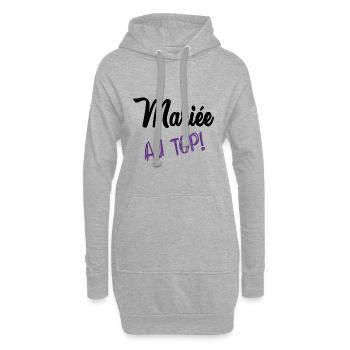 FUTURE MARIEE. EVJF. MARIEE - Sweat-shirt à capuche long Femme - gris chiné - Devant