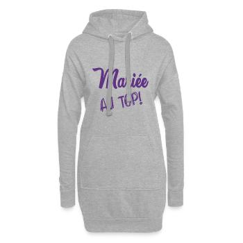 MARIEE. FUTURE MARIEE. EVJF - Sweat-shirt à capuche long Femme - gris chiné - Devant