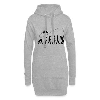 Angeln - Hoodie-Kleid - Grau meliert - Vorne