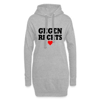 Gegen rechts - Hoodie-Kleid - Grau meliert - Vorne