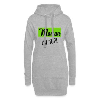 MAMAN - Sweat-shirt à capuche long Femme - gris chiné - Devant