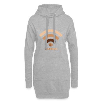 hashtag noyer wifi - Sweat-shirt à capuche long Femme - gris chiné - Devant