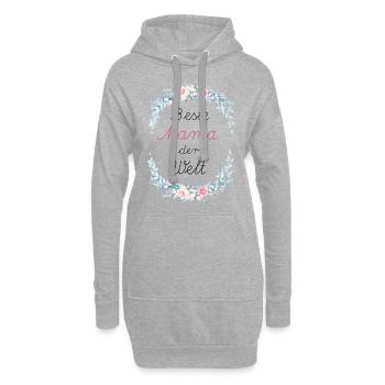 Beste Mama der Welt - Hoodie-Kleid - Grau meliert - Vorne