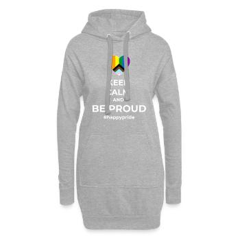 Bleib ruhig und sei stolz LGBTQ+ Herzflagge - Hoodie-Kleid - Grau meliert - Vorne