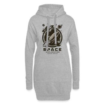 Weltraum Erkundung Abenteuer - Hoodie-Kleid - Grau meliert - Vorne